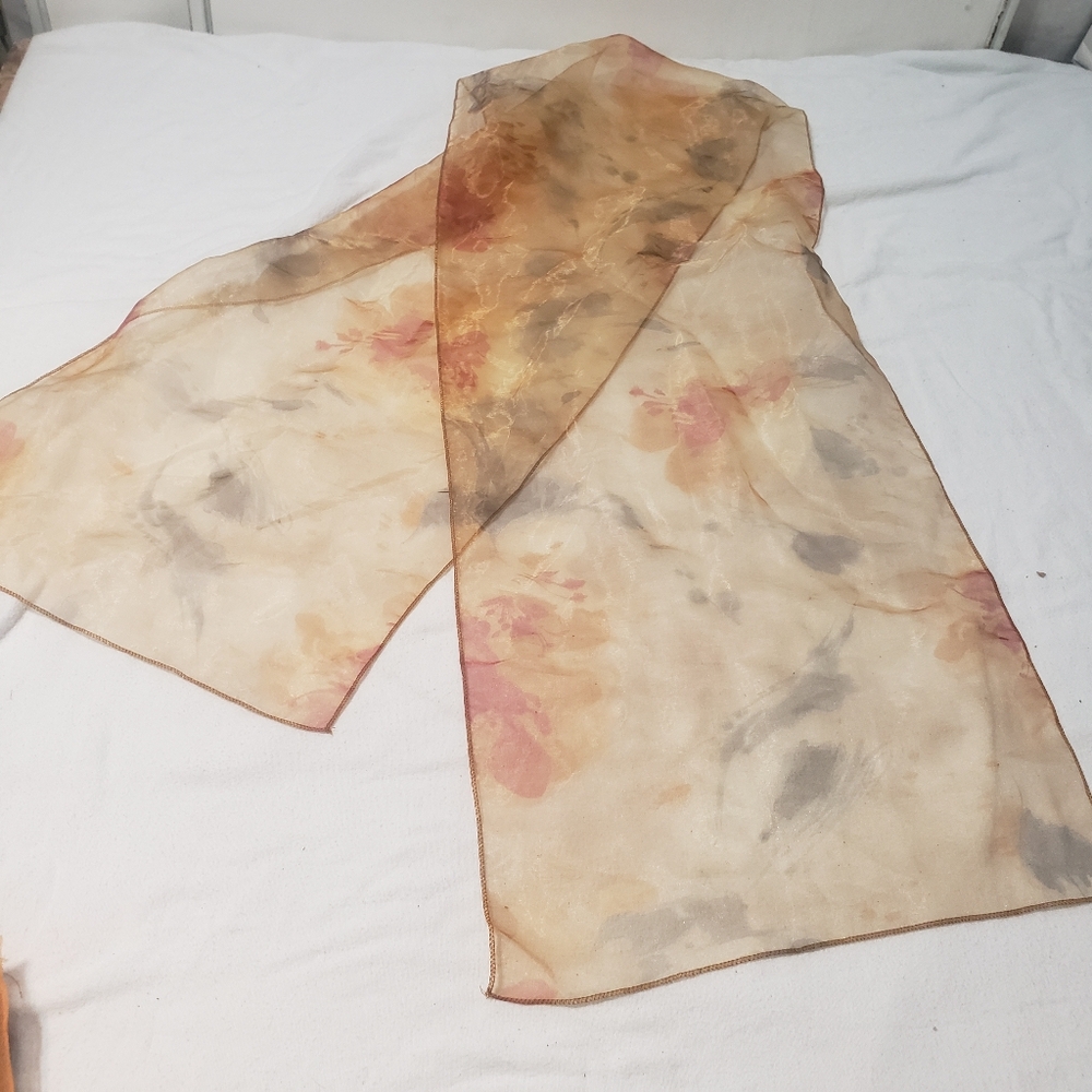 Sheer scarf floral pattern